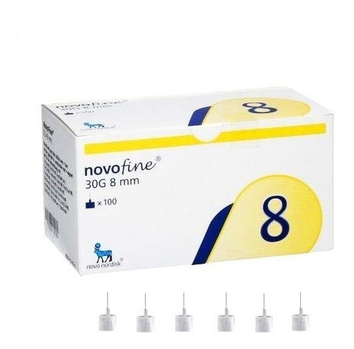 Agujas Novofine 30G x 8 mm para pen. Caja x 100