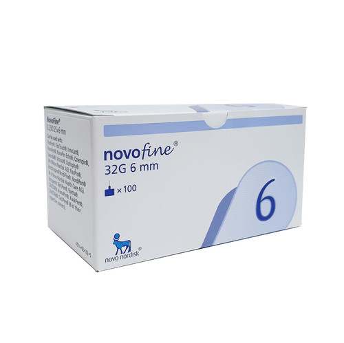 Agujas Novofine 32G x 6 mm para pen. Caja x 100